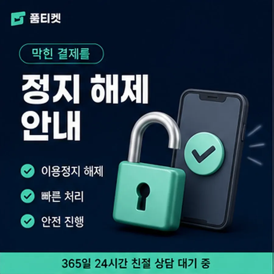 품티켓 카카오페이 회선의 소액결제 업체 확인해야 할 항목 안내 이미지